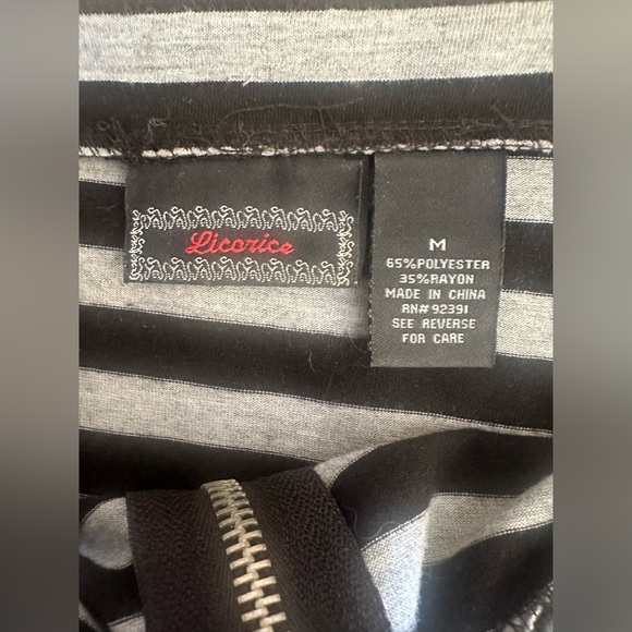 Licorice Summer Dress Sz M Spagetti Strap Striped Print Boho Style Zip Front - Picture 10 of 11